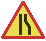 znak suzhenie dorogi sprava