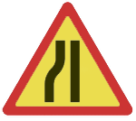 znak suzhenie dorogi sleva