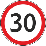 znak ogranichenie skorosti 30 km/ch